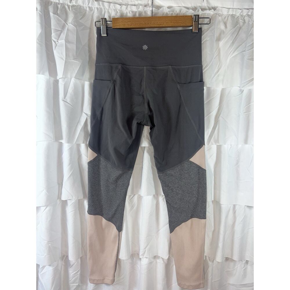 Athleta Salutation ModBlock gray pink leggings athletic size xs women pockets - Picture 2 of 6